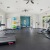 Fitness center with exercising equipment