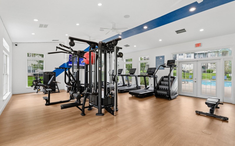 Fitness center with strength and cardio equipment
